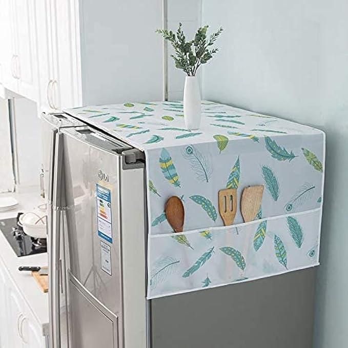 Multicolor Fridge Organizer Cover with Pockets for Kitchen Essentials