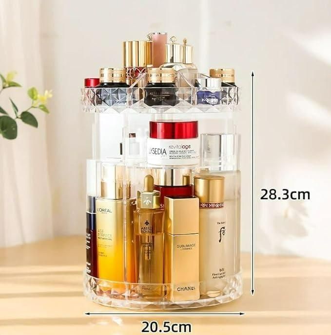 Makeup Organizer Box Case with 360° Rotation – Vanity Storage