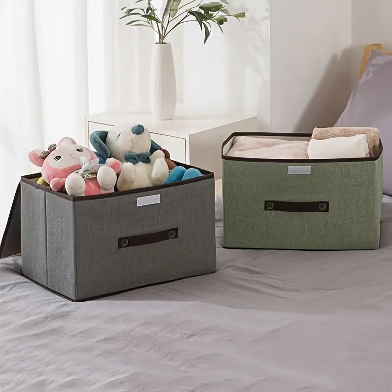 Multipurpose Fabric Storage Boxes with Lid – Pack of 2