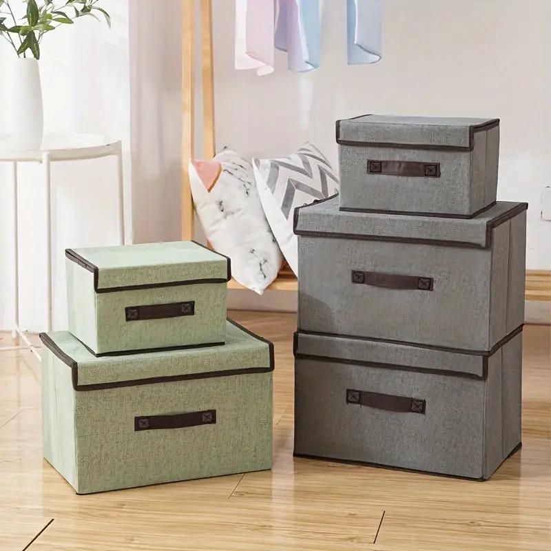 Multipurpose Fabric Storage Boxes with Lid – Pack of 2