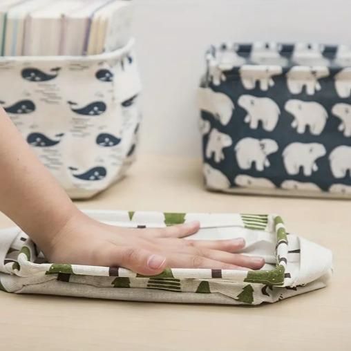 Small Cotton Linen Storage Basket – Modern Sundries Organizer