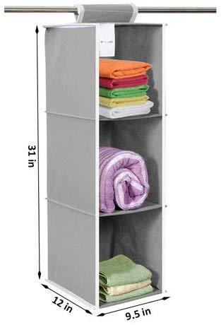 Compact Wardrobe Storage Organizer with 3 Compartments