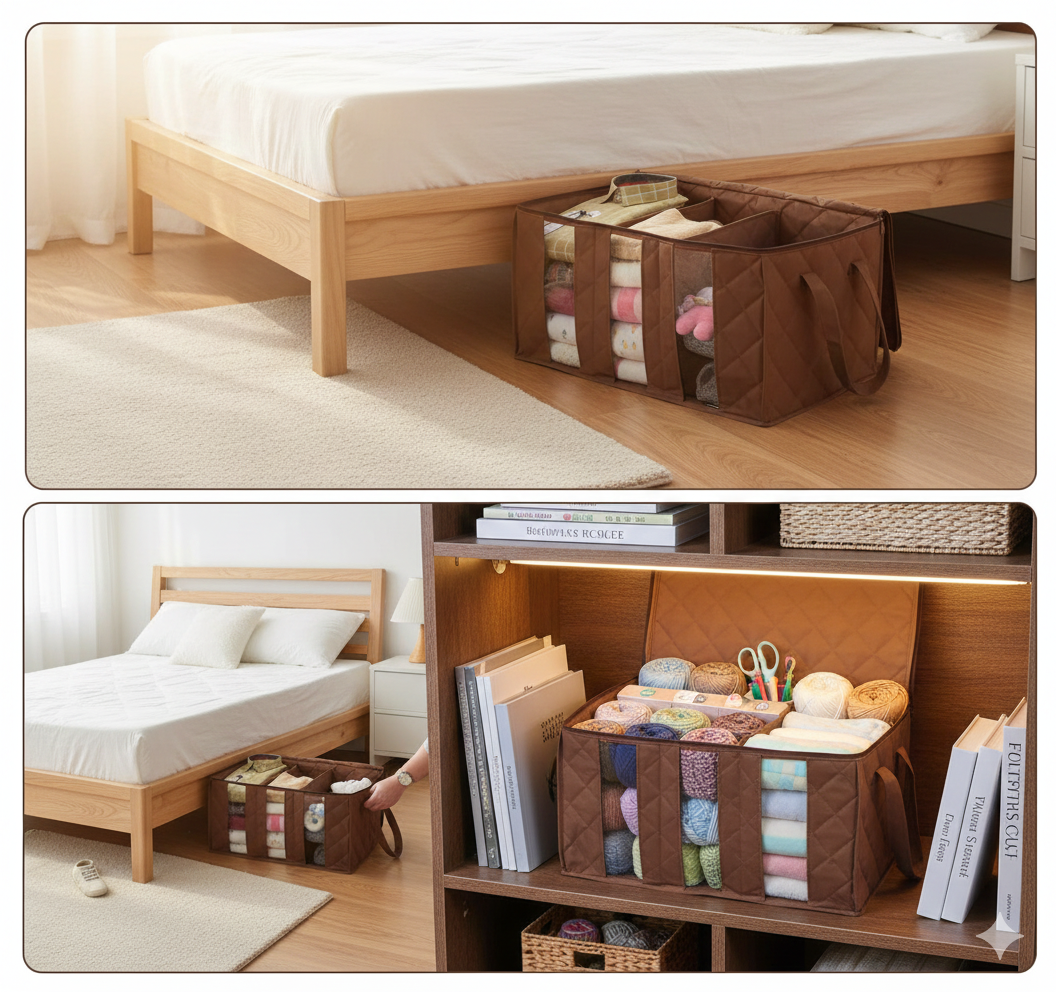 Foldable 3-Tier Storage Box for Clothes & Shoes – Charcoal Organizer