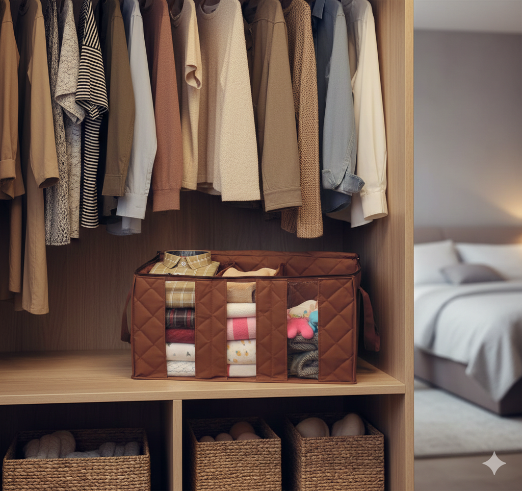 Foldable 3-Tier Storage Box for Clothes & Shoes – Charcoal Organizer