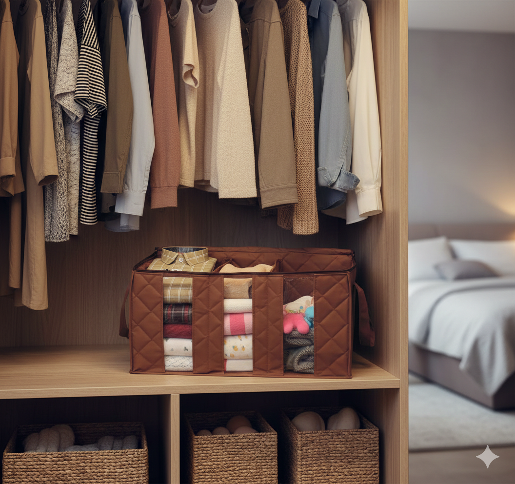 Foldable 3-Tier Storage Box for Clothes & Shoes – Charcoal Organizer