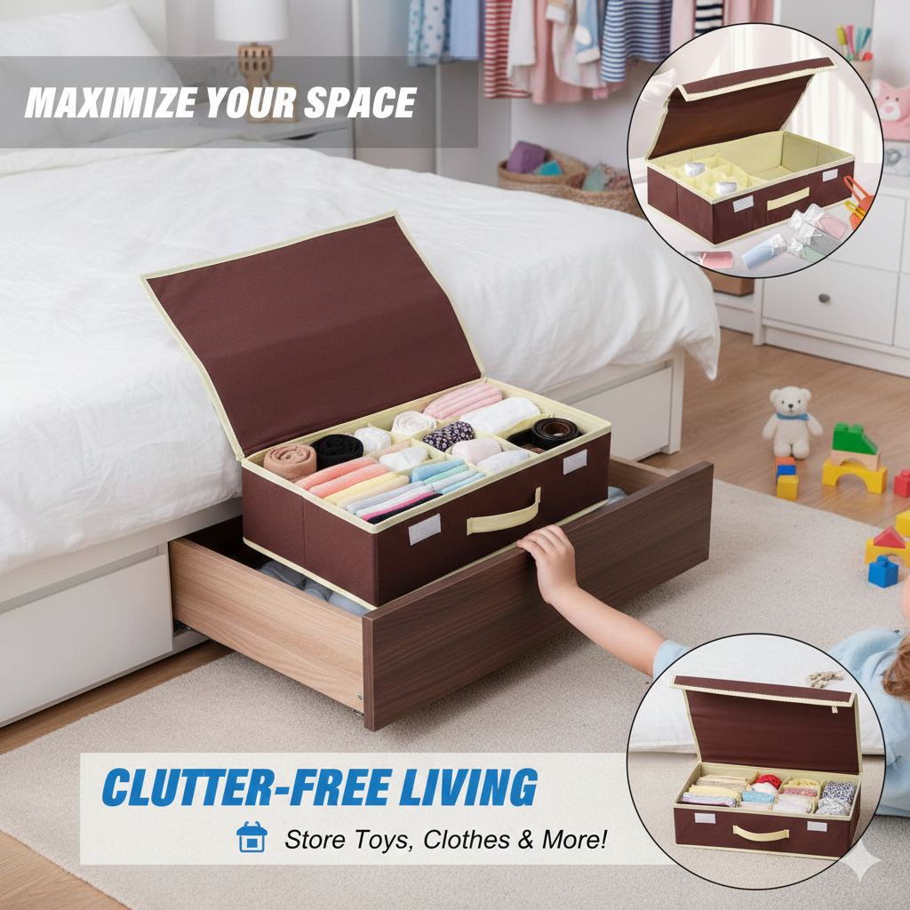 Wardrobe Storage Organizer Box – Foldable Fabric Divider